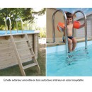 Piscine bois Ocea Ubbink Diam 580cm H 130cm liner bleu sable gris