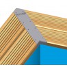 Finition margelles d'angle piscine bois Ubbink rectangle par 4 pièces