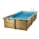 Piscine bois Azura Ubbink 350x505cm H 126cm liner bleu sable