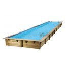 Piscine bois Linea Ubbink 350x1550cm H 155cm liner bleu sable