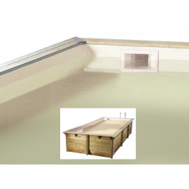 Liner Ubbink rectangulaire pour piscine bois Linea 75/100ème Beige 350x650 x H 140cm