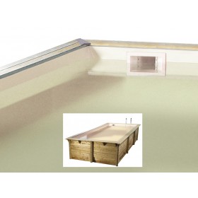 Liner Piscine Hors Sol : Liner Ubbink rectangulaire pour piscine bois Linea 75/100&egrave;me Beige 350x650 x H 140cm