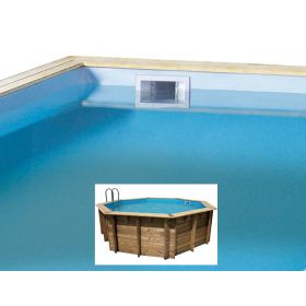 Piscine bois 580 Ubbink : Liner Ubbink octogonale piscine bois Ocea 75/100&egrave;me Bleu 580 x H 120cm dim 535cm