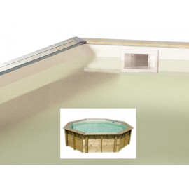 Liner Ubbink octogonale pour piscine bois Ocea 75/100ème Beige 430 x H 120cm dim 380cm