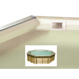Piscine bois 580 Ubbink : Liner Ubbink octogonale pour piscine bois Ocea 75/100&egrave;me Beige 580 x H 120cm dim 535cm