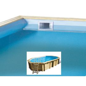 Liner Piscine Hors Sol : Liner ubbink octogonale allong&eacute;e pour piscine bois 75/100&egrave;me Bleu 400x750 x H 130cm