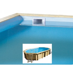 Liner Piscine Hors Sol : Liner ubbink octogonale allong&eacute;e pour piscine bois ocea 75/100&egrave;me Bleu 470x860 x H 130cm