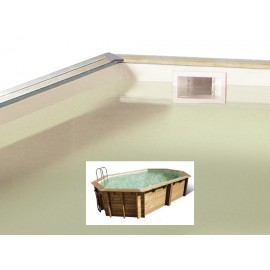 Liner ubbink octogonale allongée pour piscine bois Maldives 75/100ème Beige 335x485 x H 120cm