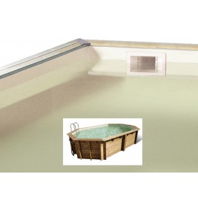 Liner Piscine Hors Sol : Liner ubbink octogonale allong&eacute;e piscine bois 75/100&egrave;me beige 400x550 x H 120cm