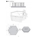 Liner Ubbink hexagonale pour piscine bois Azura, Sunwater, fidji Bleu 410 x H 120cm dim 350cm