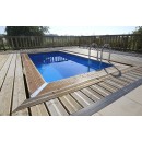 Piscine bois Azura Ubbink 350x505cm H 126cm liner bleu sable