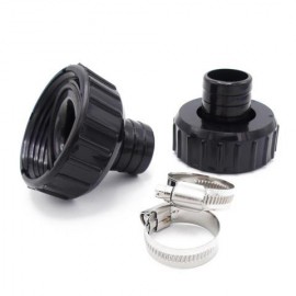 2 raccords cannelés ø 32mm noir + Joint + écrou pour pompes Poolmax TP 25-35