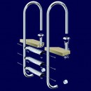 Echelle int&eacute;rieure 3 marches pour Piscine bois Ubbink