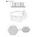Liner Ubbink hexagonale pour piscine bois 50/100&egrave;me Bleu 410 x H 120cm