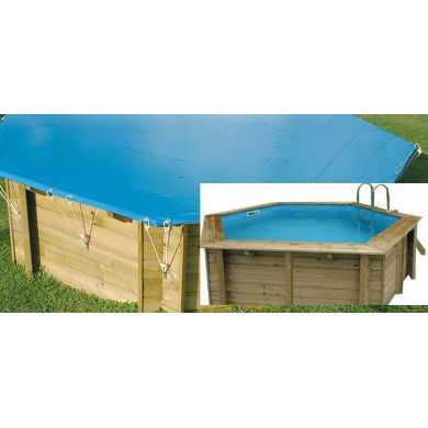 Bâche de protection piscine bois Ubbink forme Carrée