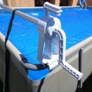 Enrouleur b&acirc;che &agrave; bulles t&eacute;lescopique jusqu'&agrave; 5m Aqualux pour piscine hors sol