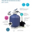 Groupe de filtration Aqualux pour piscine de 50 &agrave; 90 m3 diam&egrave;tre 615 mm