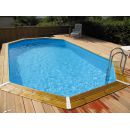 Piscine bois Sunwater Ubbink 300x490cm H 120cm liner bleu sable