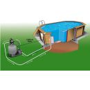 Piscine bois Azura Ubbink 400x750cm H 130cm liner bleu