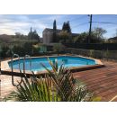 Piscine bois Azura Ubbink 355x490 cm H 130cm liner beige