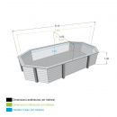 Piscine bois Azura Ubbink 355x490 cm H 130cm liner beige