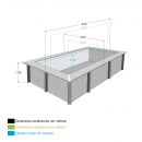 Piscine bois Azura Ubbink 350x505cm H 126cm liner bleu