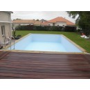 Piscine bois Azura Ubbink 350x505cm H 126cm liner bleu