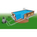 Piscine bois Azura Ubbink 350x505cm H 126cm liner bleu