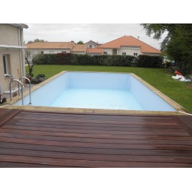 Rupture définitive Piscine bois Azura Ubbink 300x430 H 126cm liner bleu