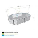 Piscine bois Sunwater Ubbink 300x490cm H 120cm liner bleu ou sable, hors sol et enterr&eacute;e