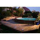 Piscine bois Sunwater Ubbink 300x490cm H 120cm liner bleu ou sable, hors sol et enterr&eacute;e