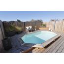Piscine bois Sunwater Ubbink 300x490cm H 120cm liner bleu ou sable, hors sol et enterr&eacute;e