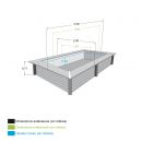 Piscine bois Sunwater All in one Ubbink 200x350cm H 71cm liner bleu, hors sol ou enterr&eacute;e