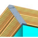 Piscine bois Sunwater All in one Ubbink 200x350cm H 71cm liner bleu, hors sol ou enterr&eacute;e