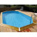 Piscine bois Azura Ubbink 355x490 cm H 130cm liner bleu ou sable