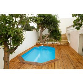 Piscine bois Azura Ubbink 355x490 cm H 130cm liner bleu ou sable