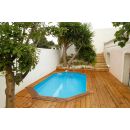 Piscine bois Azura Ubbink 355x490 cm H 130cm liner bleu ou sable