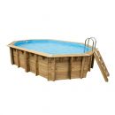 Piscine bois Azura Ubbink 400x610 cm H 120cm liner Bleu ou Beige