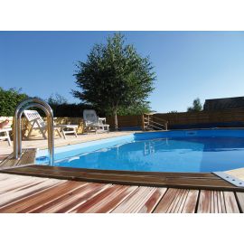 Piscine bois Azura Ubbink 400x610 cm H 120cm liner Bleu ou Beige
