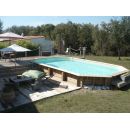 Piscine bois Azura Ubbink 400x750cm H 130cm liner bleu ou beige