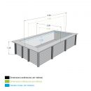 Piscine bois Azura Ubbink 250x450cm H 126cm liner bleu ou beige