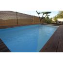Piscine bois Azura Ubbink 300x430 H 126cm liner beige avec pompe &agrave; chaleur compact 20