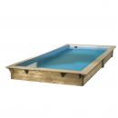 Piscine bois Azura Ubbink 300x430 H 126cm liner beige avec pompe &agrave; chaleur compact 20