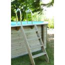 Piscine bois Azura Ubbink 300x430 H 126cm liner beige avec pompe &agrave; chaleur compact 20