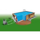 Piscine bois Azura Ubbink 350x505cm H 126cm liner bleu ou beige
