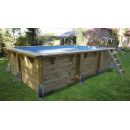Piscine bois Azura Ubbink 350x505cm H 126cm liner bleu ou beige