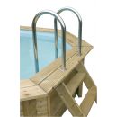 Piscine bois Azura Ubbink 350x505cm H 126cm liner bleu ou beige