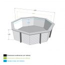 Piscine bois Ocea Ubbink Diam 430cm H 120cm liner bleu, beige ou gris