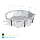 Piscine bois Ocea Ubbink Diam 510cm H 120cm liner bleu, beige ou gris