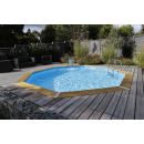 Piscine bois Ocea Ubbink Diam 510cm H 120cm liner bleu, beige ou gris